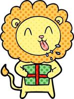 happy cartoon lion vector