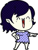 cute cartoon happy vampire girl vector