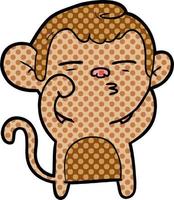 cartoon suspicious monkey vector