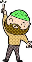 cartoon bearded man vector