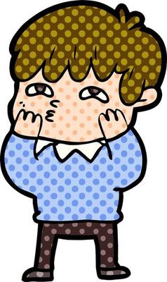 cartoon curious man
