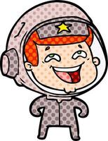 cartoon laughing astronaut vector