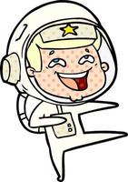 cartoon laughing astronaut vector