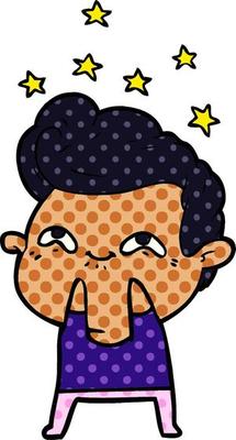 cartoon excited man