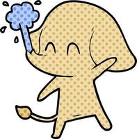 cute cartoon elephant spouting water vector