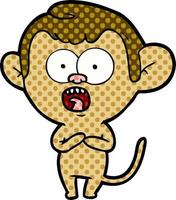 cartoon shocked monkey vector