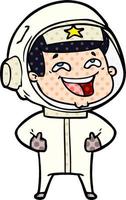 cartoon laughing astronaut vector