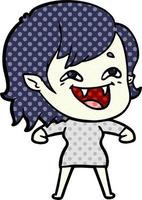 cartoon laughing vampire girl vector