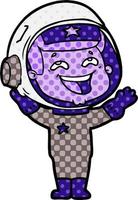 cartoon laughing astronaut vector