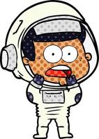 cartoon surprised astronaut vector