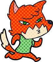 clever cartoon fox vector