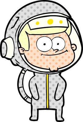 happy astronaut cartoon