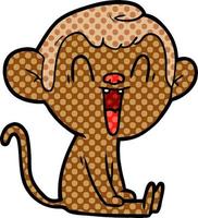 cartoon laughing monkey vector