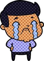 cartoon man crying vector