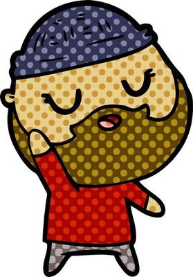 cute cartoon man with beard