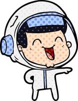 happy cartoon astronaut vector