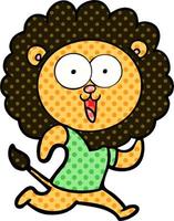 happy cartoon lion vector