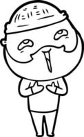 cartoon happy bearded man vector