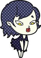 cute cartoon vampire girl vector