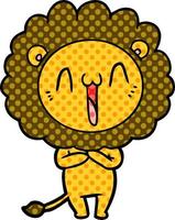 happy cartoon lion vector