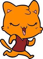 happy cartoon cat vector