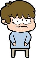 annoyed cartoon boy vector