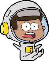 cartoon surprised astronaut vector