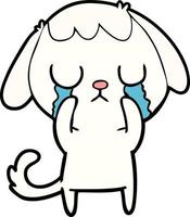 cute cartoon dog crying vector