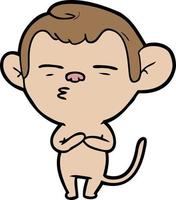 cartoon suspicious monkey vector