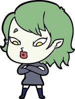 cute cartoon vampire girl vector