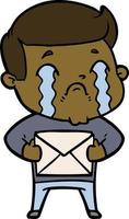 cartoon man crying vector