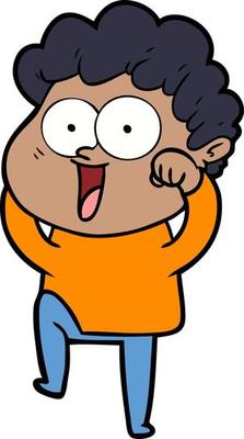 cartoon happy man