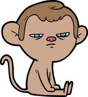 cartoon annoyed monkey vector