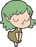 cartoon elf girl vector