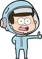 cartoon surprised astronaut vector