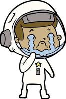 cartoon crying astronaut vector