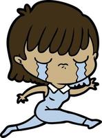 cartoon woman crying vector