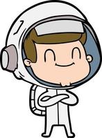 astronauta de dibujos animados feliz vector