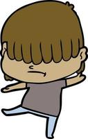 cartoon boy with untidy hair vector