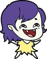 cartoon laughing vampire girl vector