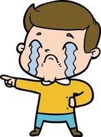 cartoon man crying vector