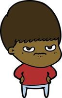 annoyed cartoon boy vector