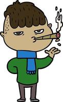 cartoon man smoking vector