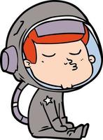 cartoon confident astronaut vector