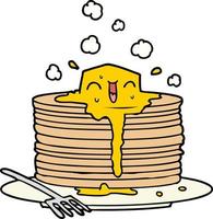 stack of tasty pancakes vector