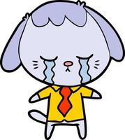 cartoon dog crying vector