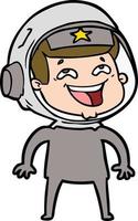 cartoon laughing astronaut vector