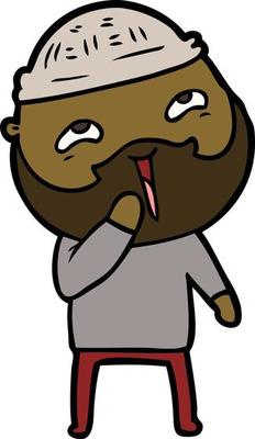 cartoon happy bearded man