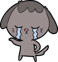 cartoon dog crying vector