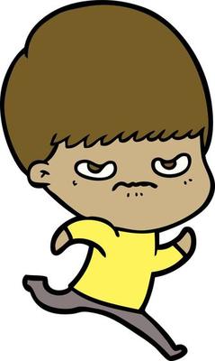 cartoon angry boy